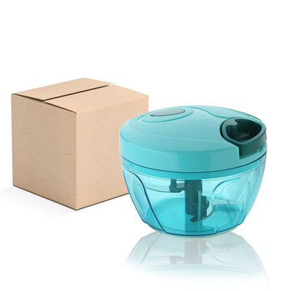 7008 Manual Stainless Steel Blades Compact Hand Held Vegetable Chopperslicer (Brown Package Box) - Zidbik