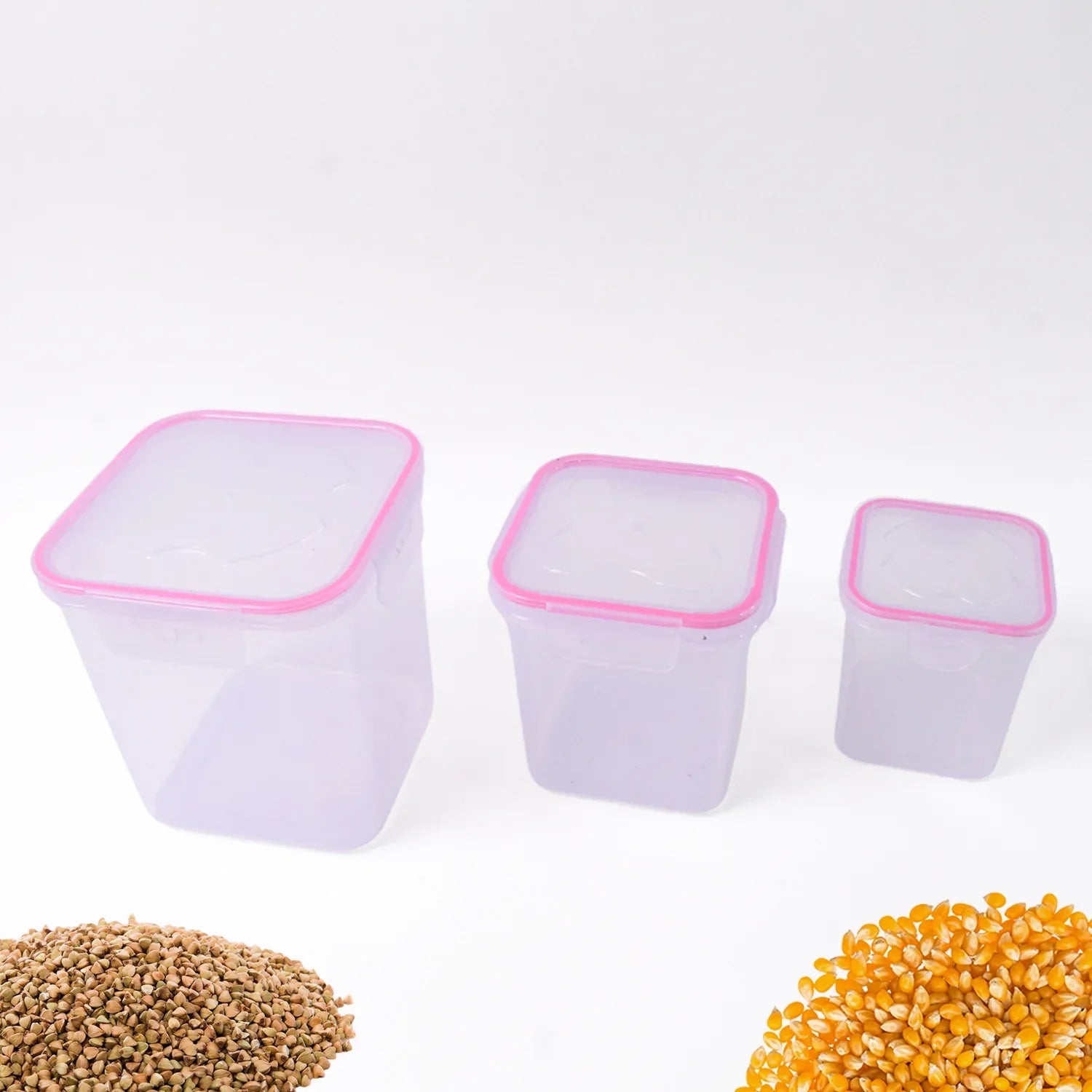 Kitchen Storage Container Set Of 3 Pcs (250 500 1000 Ml) - Zidbik