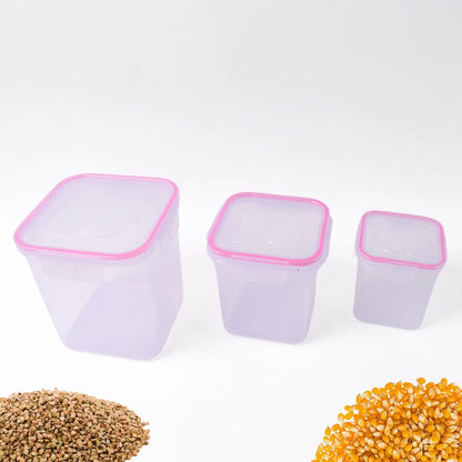 Kitchen Storage Container Set Of 3 Pcs (250 500 1000 Ml) - Zidbik