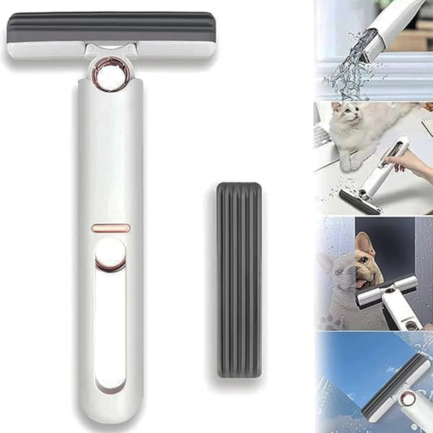 4707 Portable Self-squeeze Short Mop Mini Hand Wash-free Strong Absorbent Mop With 1 Cotton Head Cleaning Sponge For Bathroom Kitchens Table - Zidbik