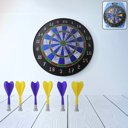 Magnetic Dart Board Game Set With 6 Soft-tip Darts - Zidbik