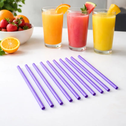 Reusable Plastic Drinking Straws Pack Of 10 - Zidbik