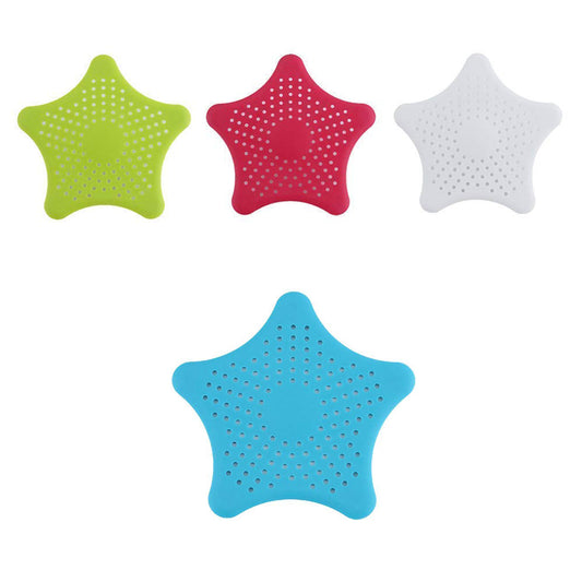 0830  Star Shape Suction Cup Kitchen Bathroom Sink Drain Strainer Hair Stopper Filter Star Shaped Sink Filter Bathroom Hair Catcher Drain Strainers Cover Trap Basin(Mix Color 1 Pc) - Zidbik