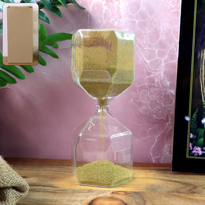 Faceted Glass Hourglass Sand Timer - (1 Pc 4 Minutes Approx Time) - Zidbik