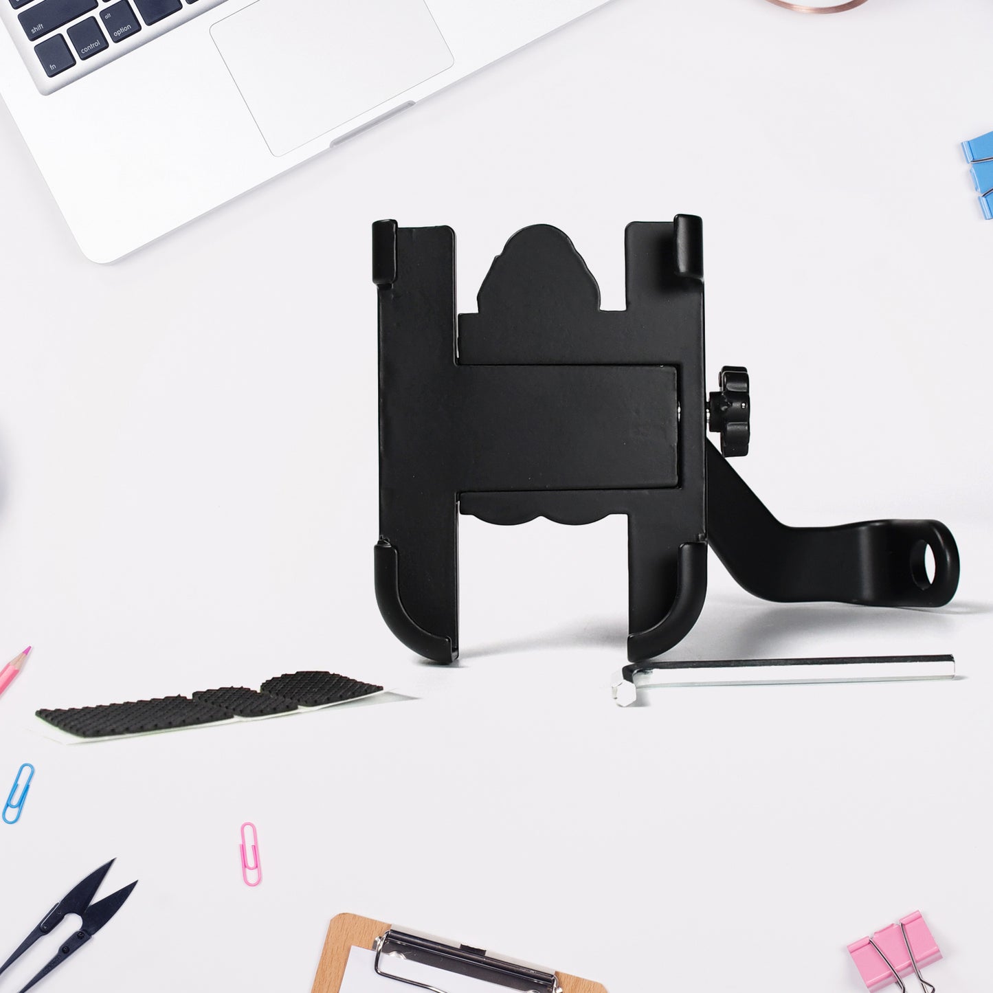 6706 Mobile Phone Holder With Easy Adjustable Rear View Mirror Mount Solid Metal Cradle Stand Suitable For Bike  Mobile Phones - Zidbik