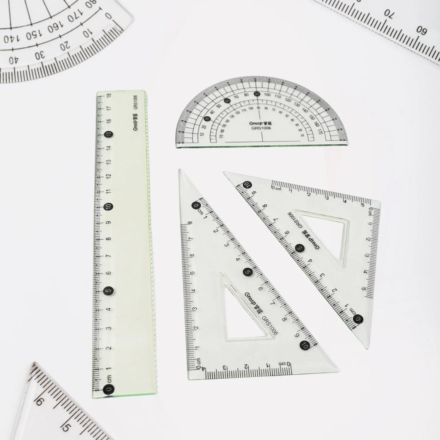 4-piece Geometry Set Triangle Ruler Protractor Straight Ruler - Zidbik