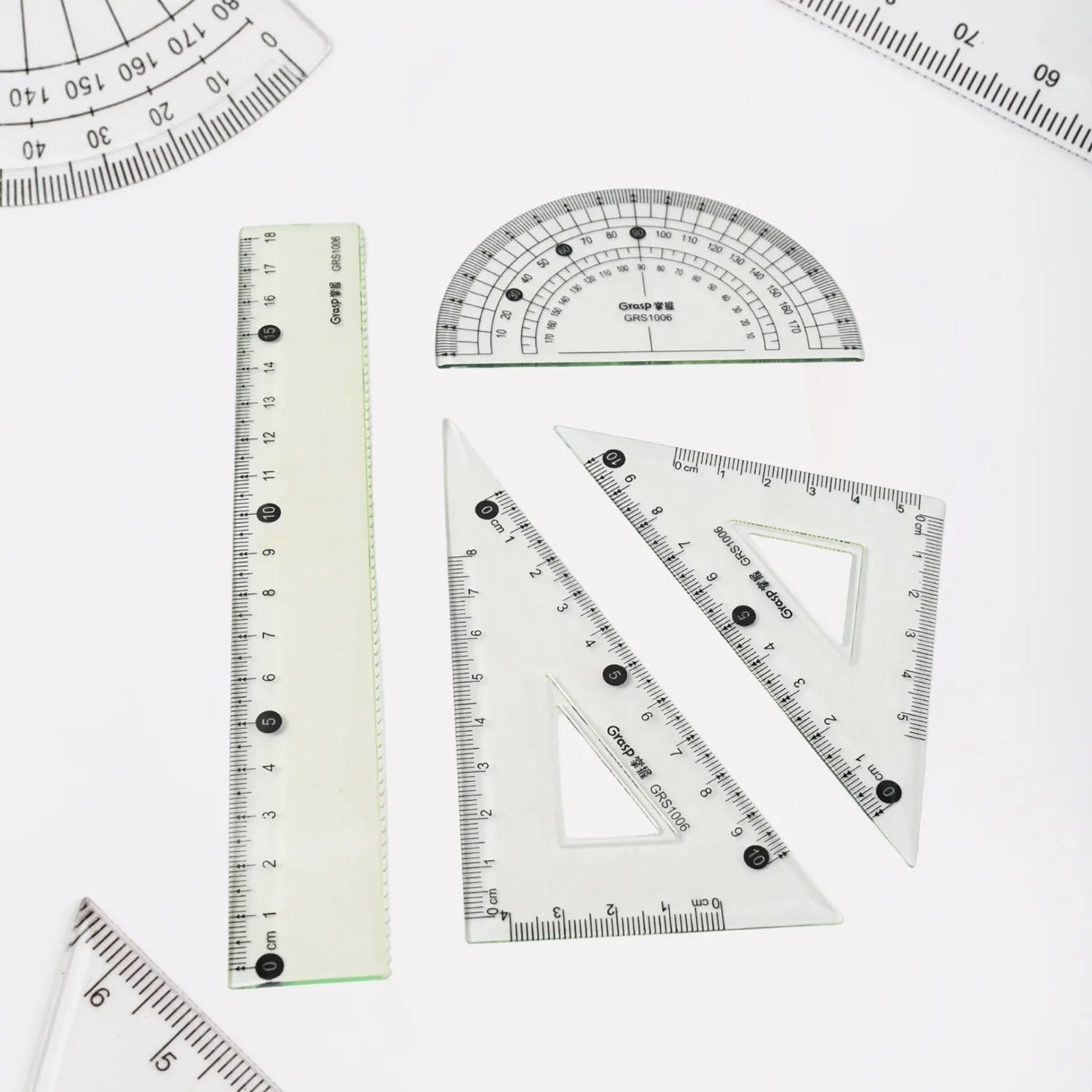 4-piece Geometry Set Triangle Ruler Protractor Straight Ruler - Zidbik