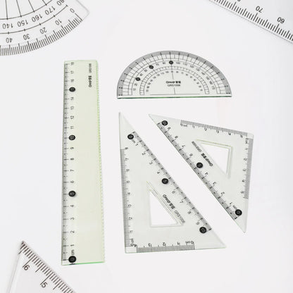 4-piece Geometry Set Triangle Ruler Protractor Straight Ruler - Zidbik