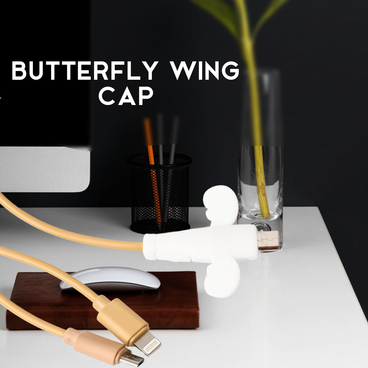 Silicone Data Cable Protector Angel Data Cable Protective Cover 2 In 1 Mobile Phone Cord Earphone Cord Saver Storage Tool - Zidbik