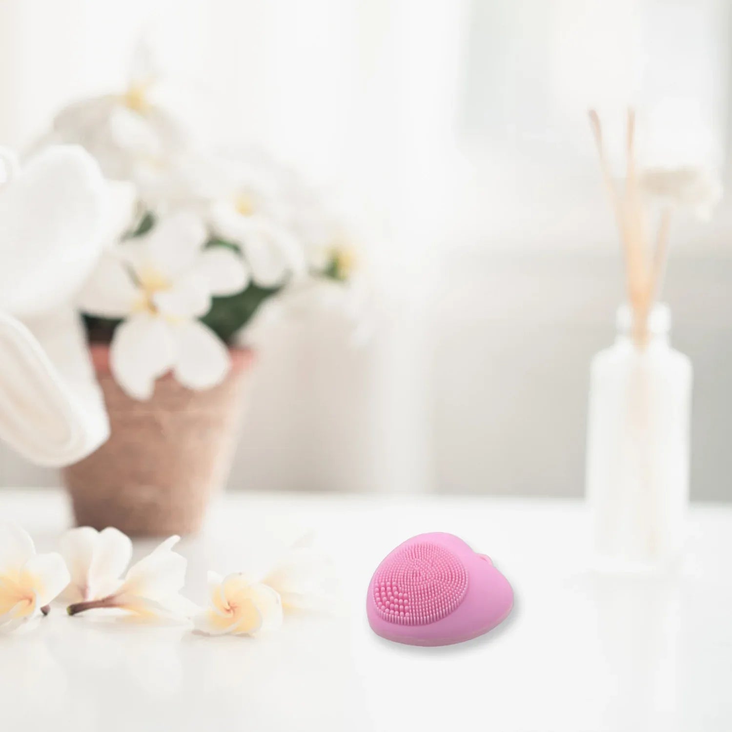 6996 Waterproof Face Wash Brush Face Scrubber Facial Cleansing Brush Exfoliating Silicone Face Hot Compress Scrubber Cleaning For Deep Skin Care Heart Shaped For Women For Home - Zidbik