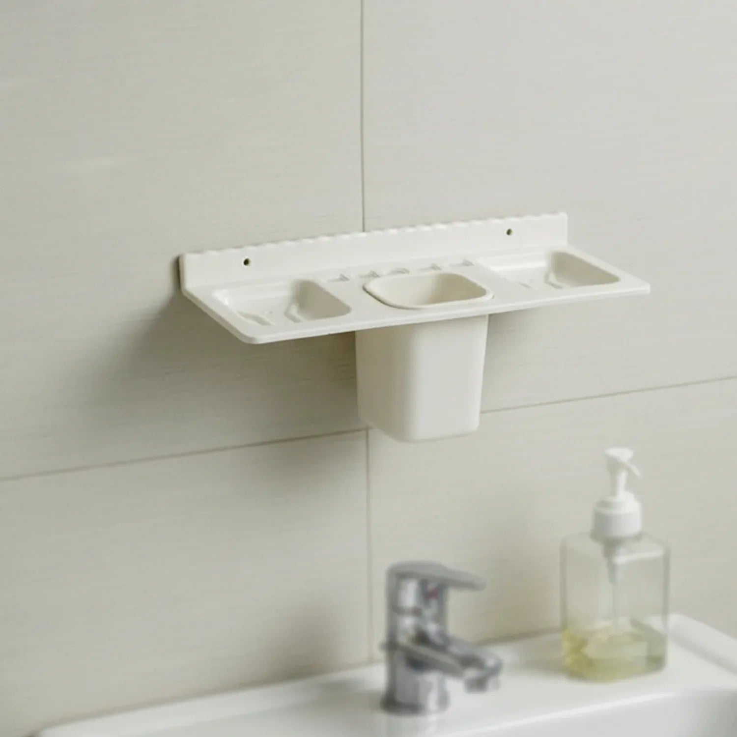 4 In 1 Wall-mounted Bathroom Organizer - (1 Pc) - Zidbik