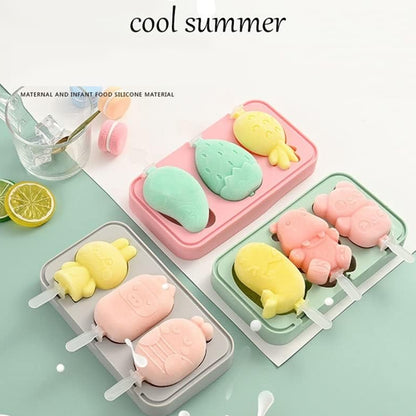 8188 Silicone Popsicle Molds Reusable Ice Cream Molds With Sticks And Lids. A Must-have Popsicle Mold For Summer. - Zidbik