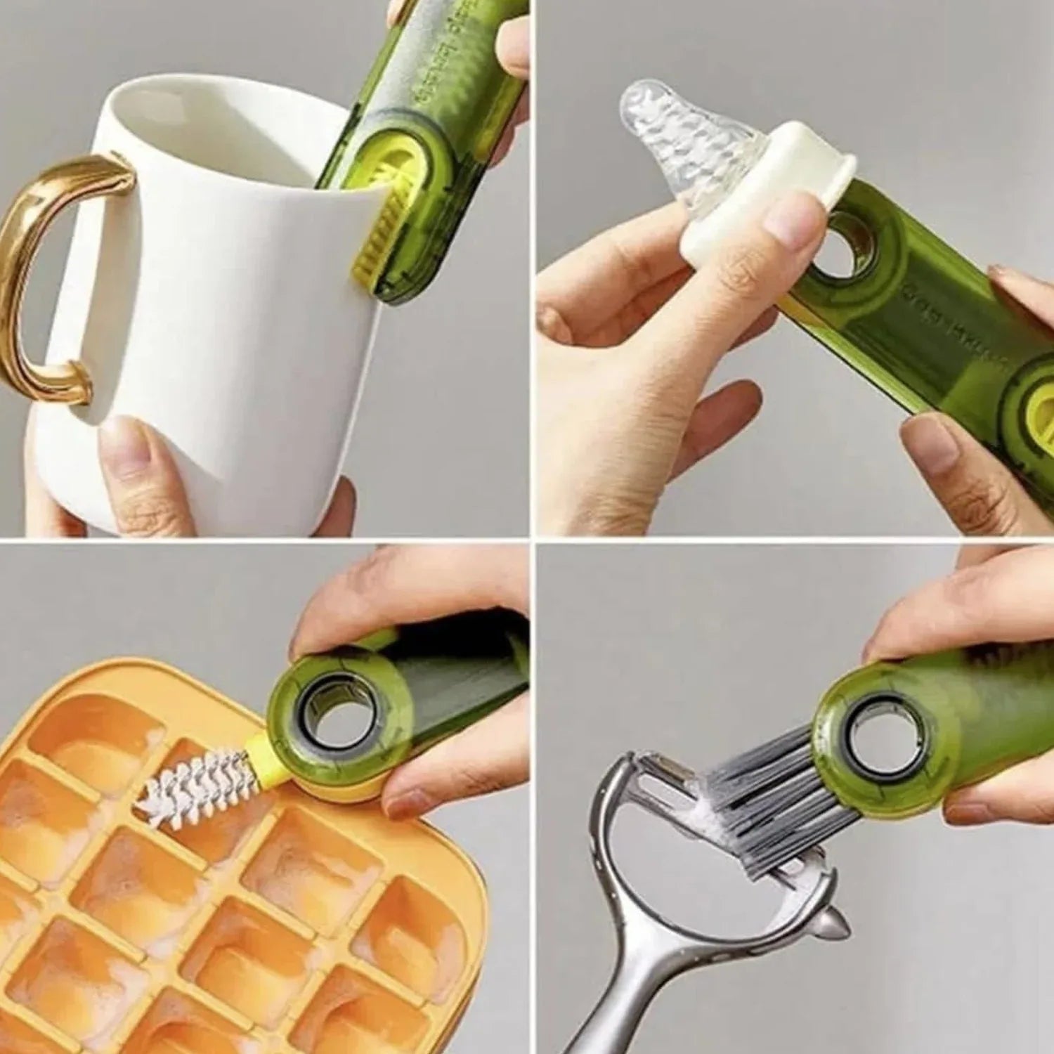 12687 3in1 Multifunctional Cleaning Brush Bottle Cleaning Brush Cup Cleaner Brush For Bottle Cup Cover Lid Home Kitchen Cleaning Tool (1 Pc) - Zidbik