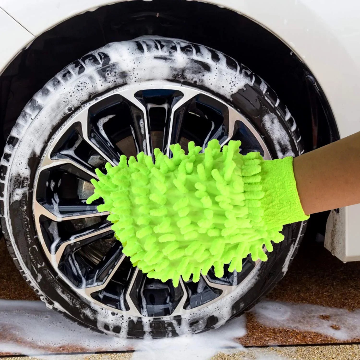 Microfiber Car Wash Glove Mitt For Carbikehome Surface - Zidbik
