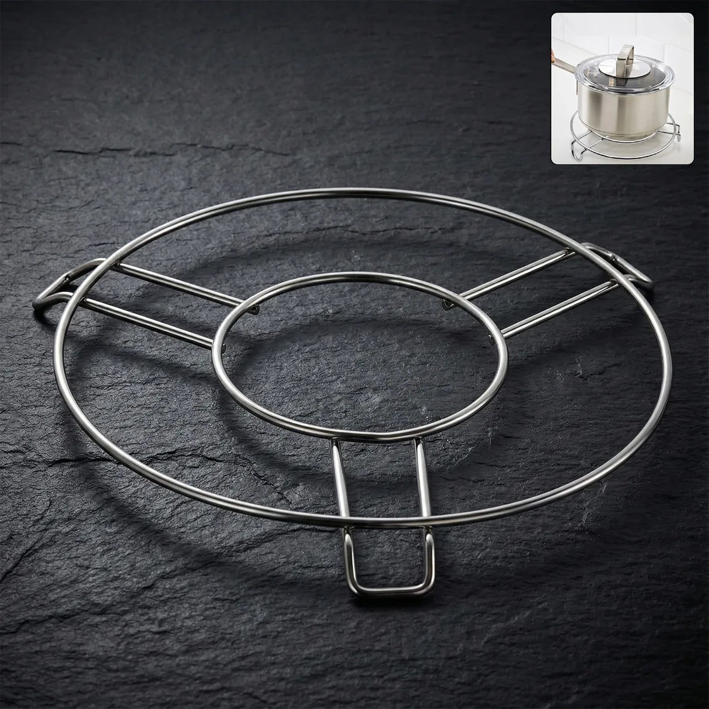 Stainless Steel Round Table Ring Hot Pot Stand (1 Pc) - Zidbik