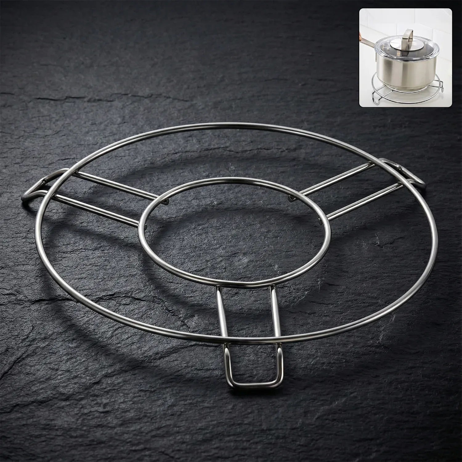 Stainless Steel Round Table Ring Hot Pot Stand (1 Pc) - Zidbik