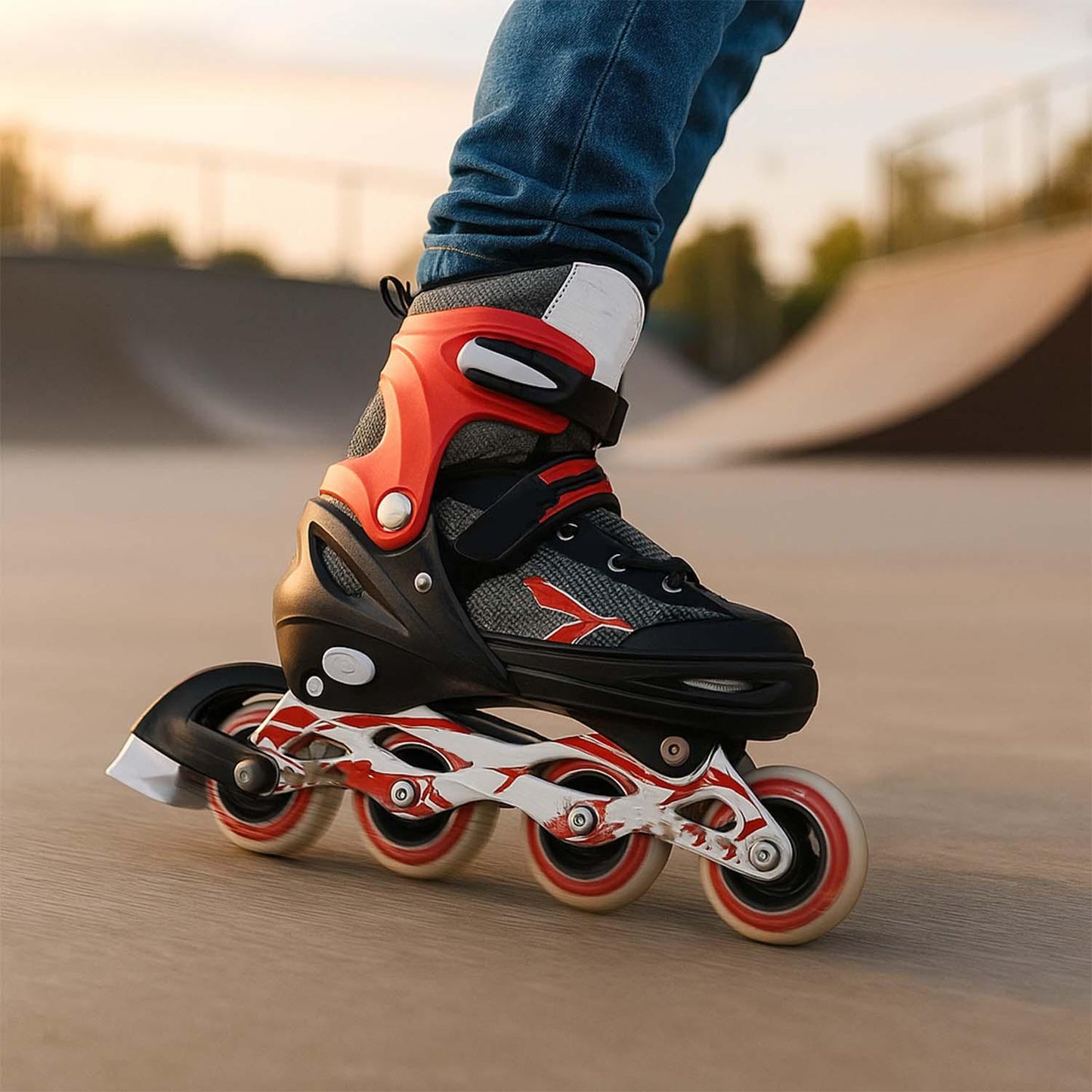 Professional Adjustable Inline Skates For Kids And Adults (Xl 1 Pair) - Zidbik