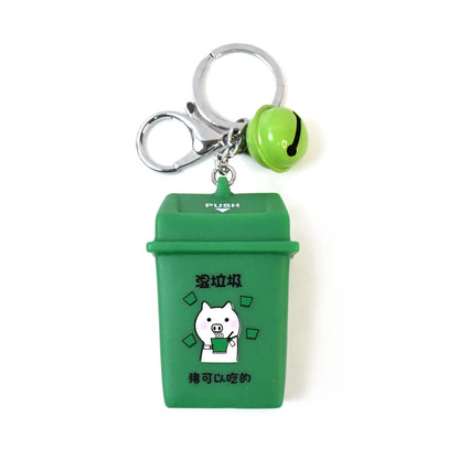 Trash Can Keychain Recycle Can Keyring Novelty Keychain Garbage Classification Keyholder For And Adults - Zidbik