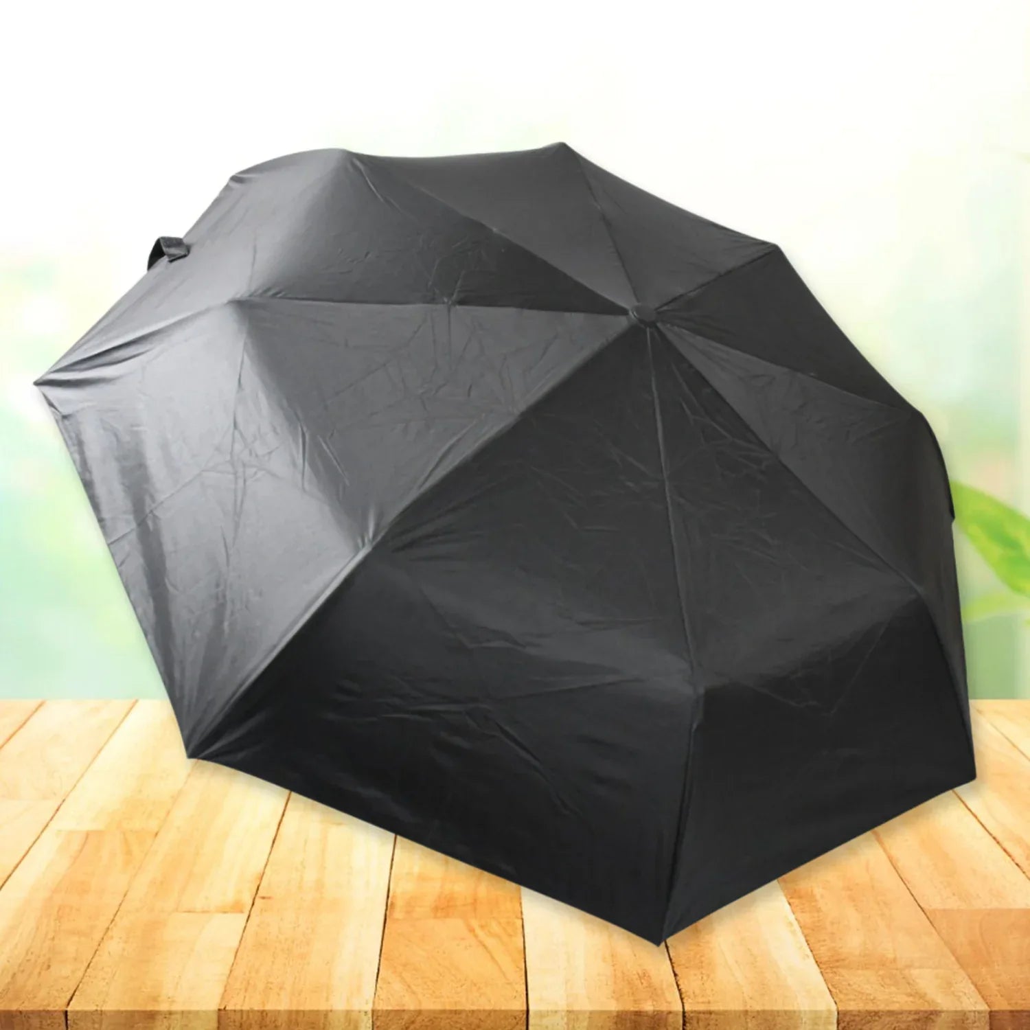 12744 2 Fold Manual Open Umbrella Windproof Sunproof Rainproof With Sturdy Steel Shaft Wrist Straps Easy To Hold Carry Umbrella For Women Men Kids - Zidbik