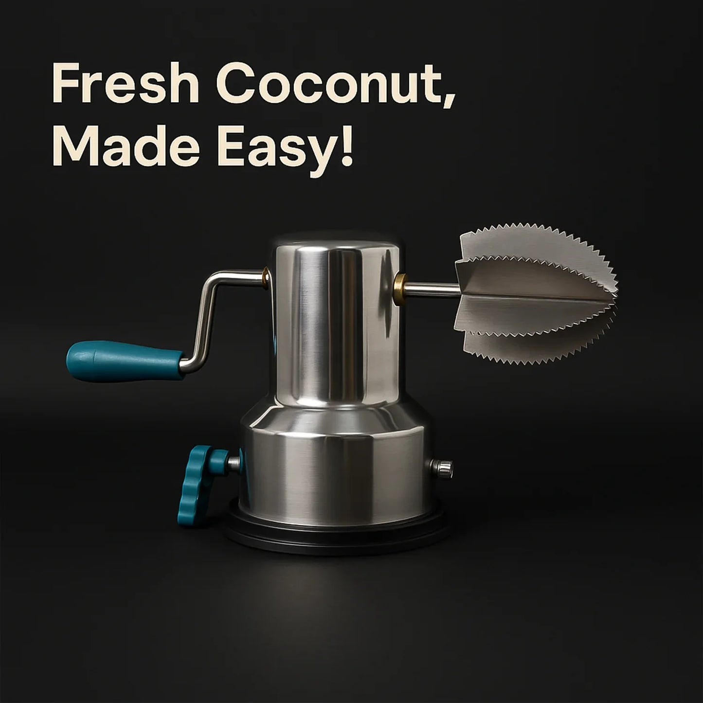 Supermom Stainless Steel Coconut Scraper With Vacuum Base (1 Pc) - Zidbik