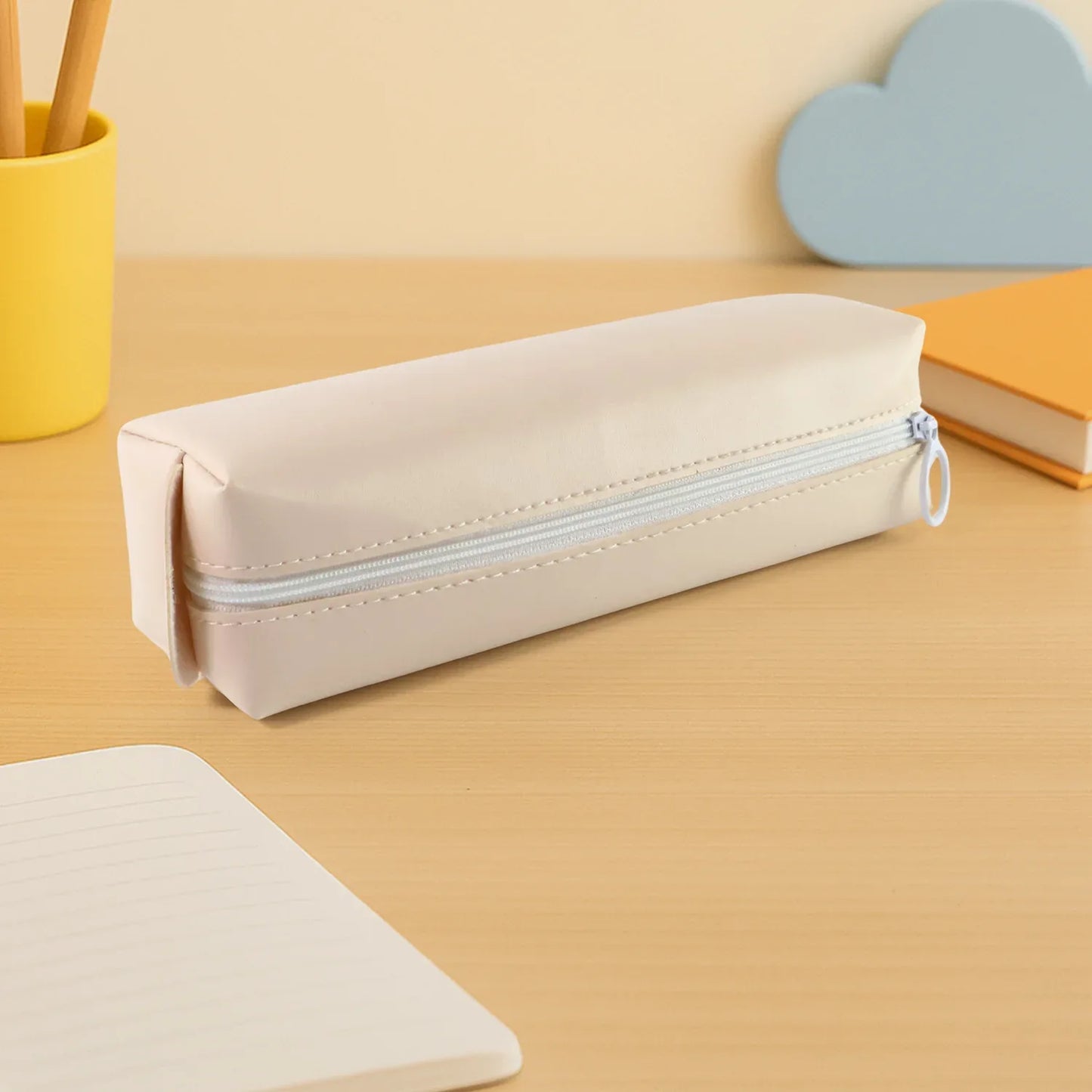 Slim Pu Leather Pencil Pouch - (1 Pc) - Zidbik