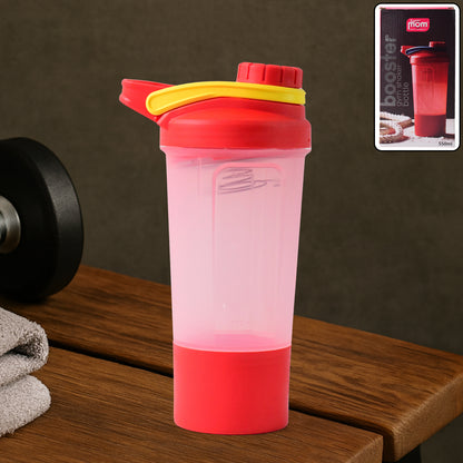 Supermom  Premium Booster Gym Shaker Bottle With Mixing Ball (550ml  1 Pc) - Zidbik