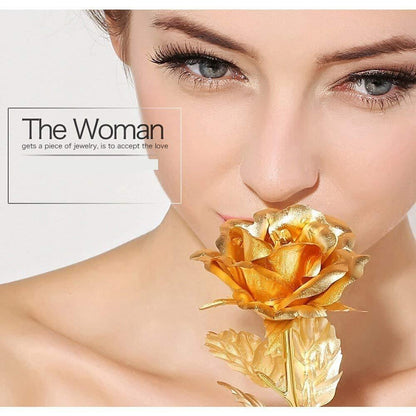 Luxury Decorative Gold Plated Artificial Golden Rose With Premium Box - Zidbik