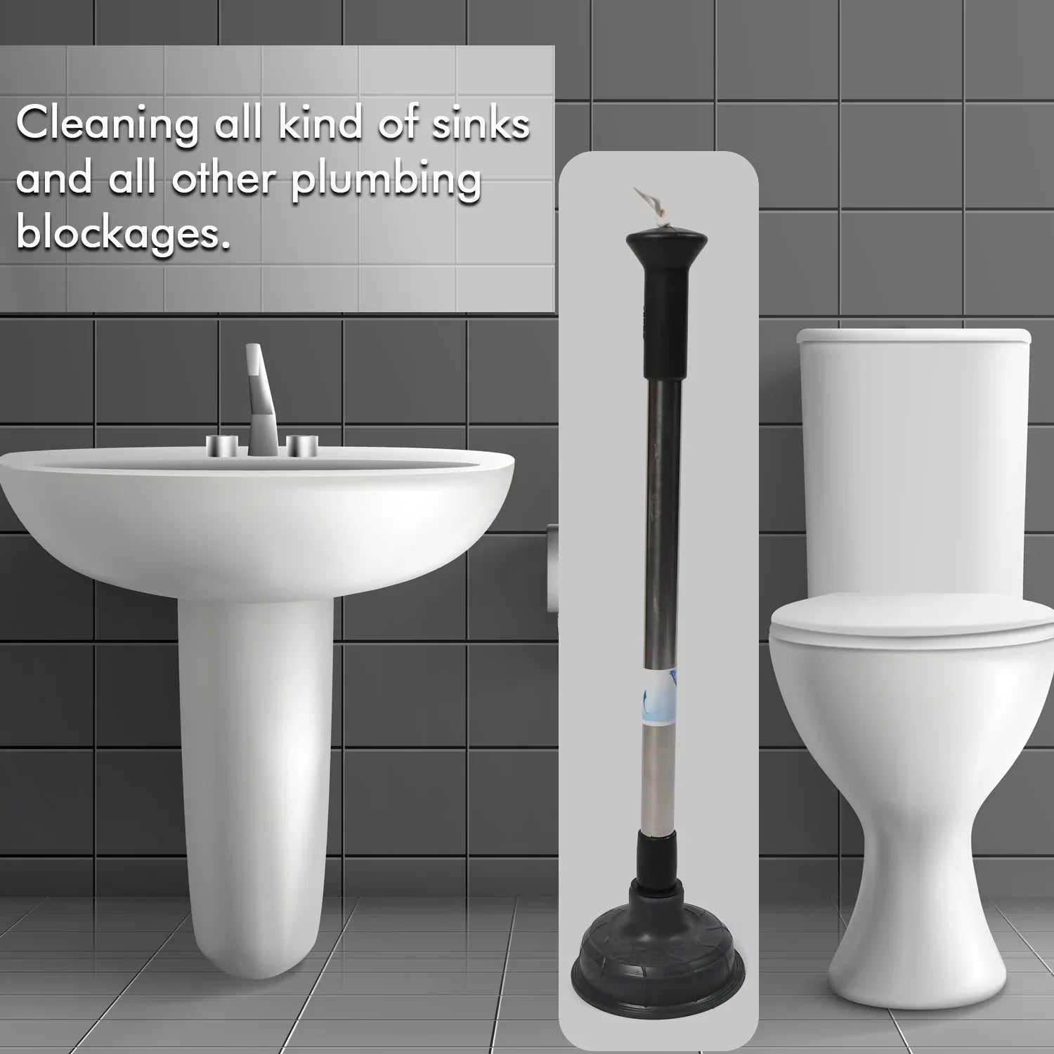 4032 Drain Unblocker Cleaner Sink Plunger Cleaning Pump For Kitchen Sink Toilet Bathroomoilet_plunger_pump - Zidbik