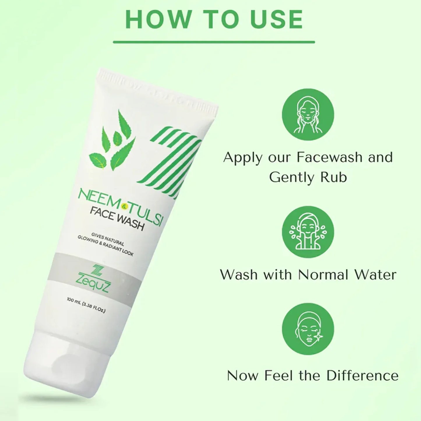 Zequz Neem Tulsi Face Wash - (1 Pc 100 Ml) - Zidbik