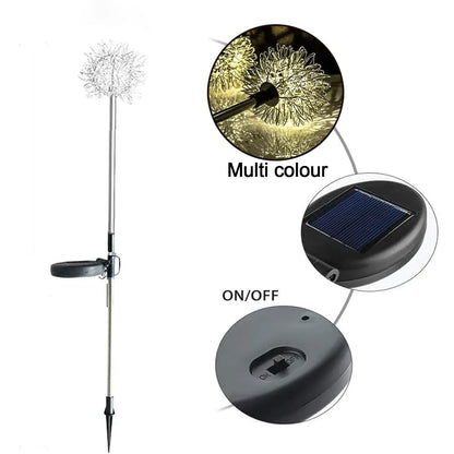 Solar Powered Dandelion Garden Lights (2 Pc) - Zidbik