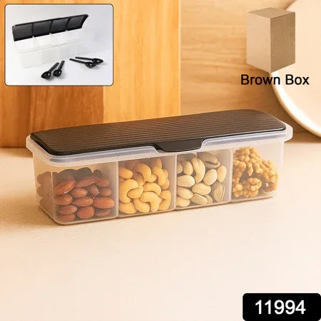 Kitchen Multipurpose Air-tight 4 Sections Storage Containers Masala Box (1 Set) - Zidbik