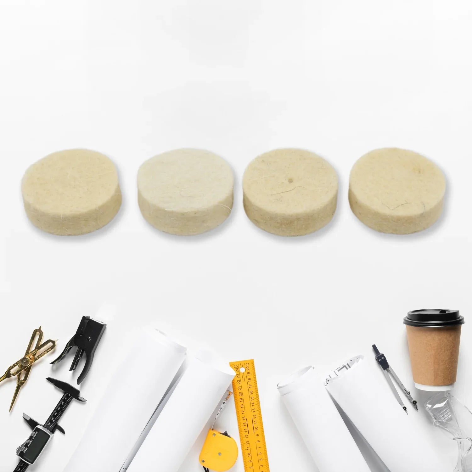 Rotary Tool Accessory Wool Felt Polishing Pad Felt (5 Pcs Set) - Zidbik
