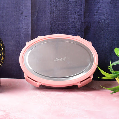 Ganesh Classy 2-piece Stainless Steel Lunch Box Set - Zidbik