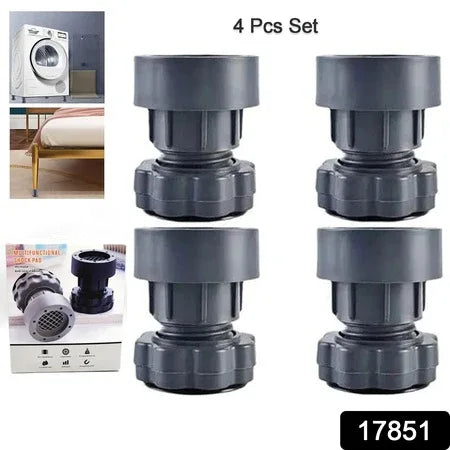 17851 Plastic Washing Machine Vibration Feet Pad Adjustable Highly Non-slip Support Anti Vibration Pads Walk Pads Shock Absorber Noise Cancelling Furniture Lifting Base (4 Pcs Set) - Zidbik