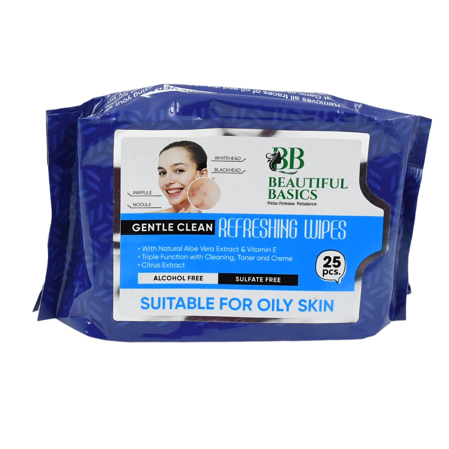 Refreshing Wet Wipes For Face  Facial Cleansing  Refreshing  Skin Hydration Soothing For Skin  Ph Balance  Alcohol Free  Nourishing With Fruit Extract  25 Wipes - Zidbik