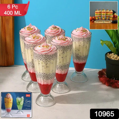 Apex Premium Dessert Falooda Glasses (Approx 400ml 6 Pc) - Zidbik