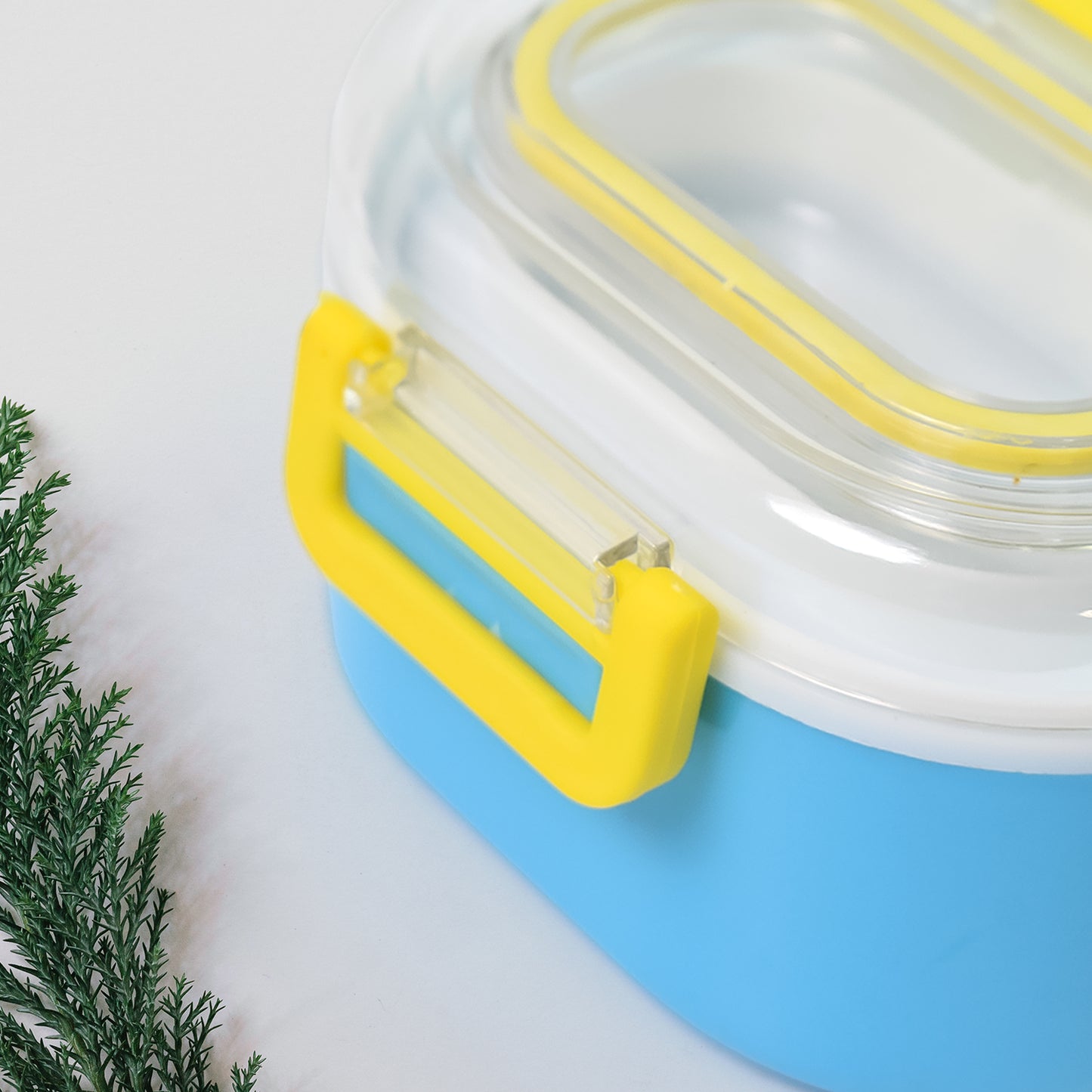 Durable Plastic Lunch Box For Kids With 2 In 1 Spoon Fork (1 Pc) - Zidbik