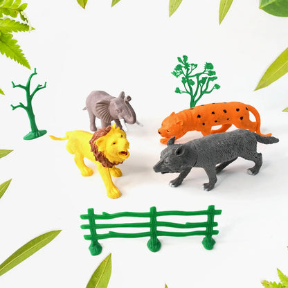 Ttg Small Wild Animal Toy Set For Kids (Pack Of 4 Animals) - Zidbik