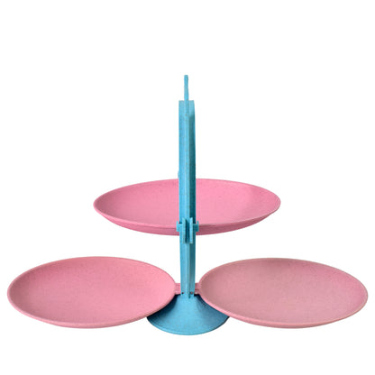 Foldable Fruit Plate Candy Dish  Multi Use Mirror Shape Dried Fruit Tray (1 Set) - Zidbik