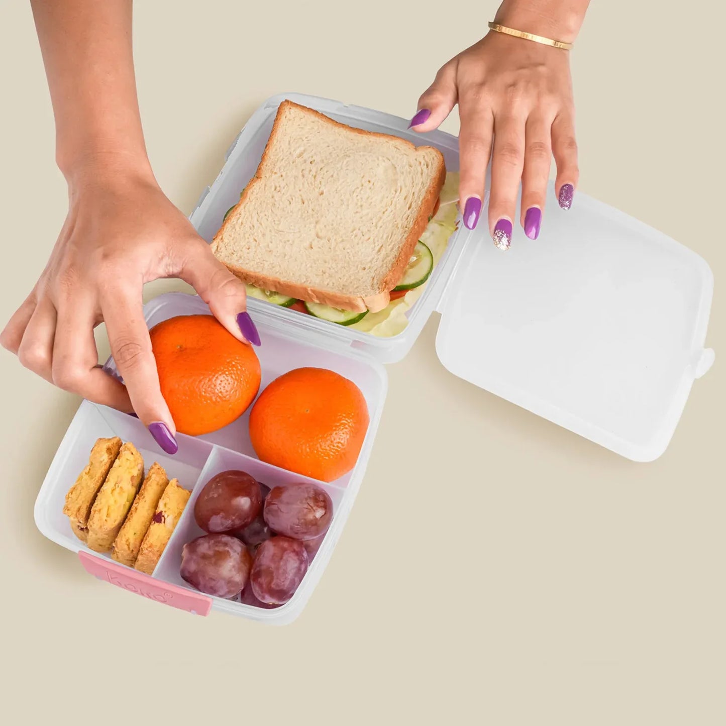 1 Large And 3 Small -compartment 1400 Ml Multipurpose Lunch Box (1400 Ml 1 Pc) - Zidbik