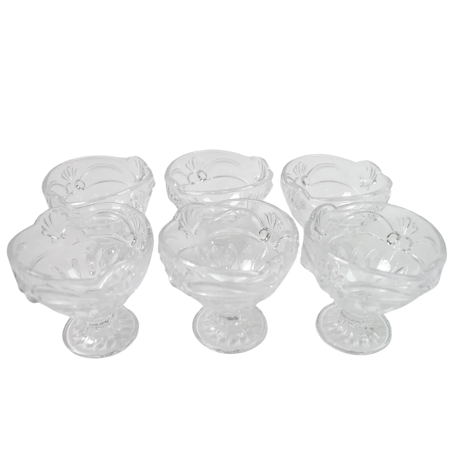 Glass Ice-cream Cup Set Home Kitchen Serving Or Dessert Cup (6 Pcs Set) - Zidbik