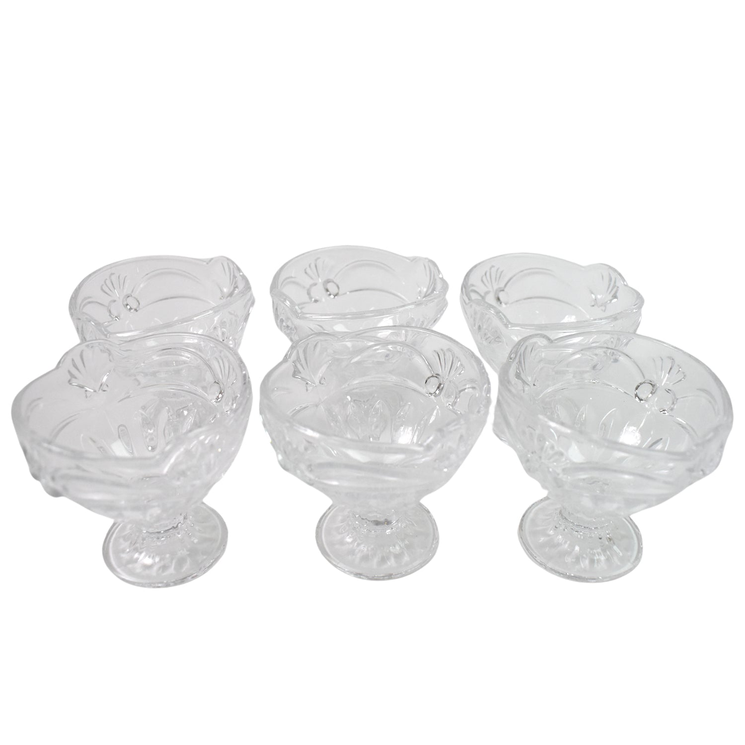 Glass Ice-cream Cup Set Home  Kitchen Serving Or Dessert Cup (6 Pcs Set) - Zidbik