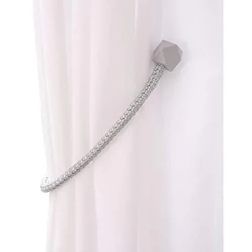 1441 Hexagonal Magnetic Braided Rope Drapery Window Curtains Loop Binding Ties Buckle (2 Pc) - Zidbik