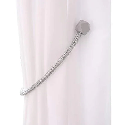 1441 Hexagonal Magnetic Braided Rope Drapery Window Curtains Loop Binding Ties Buckle (2 Pc) - Zidbik