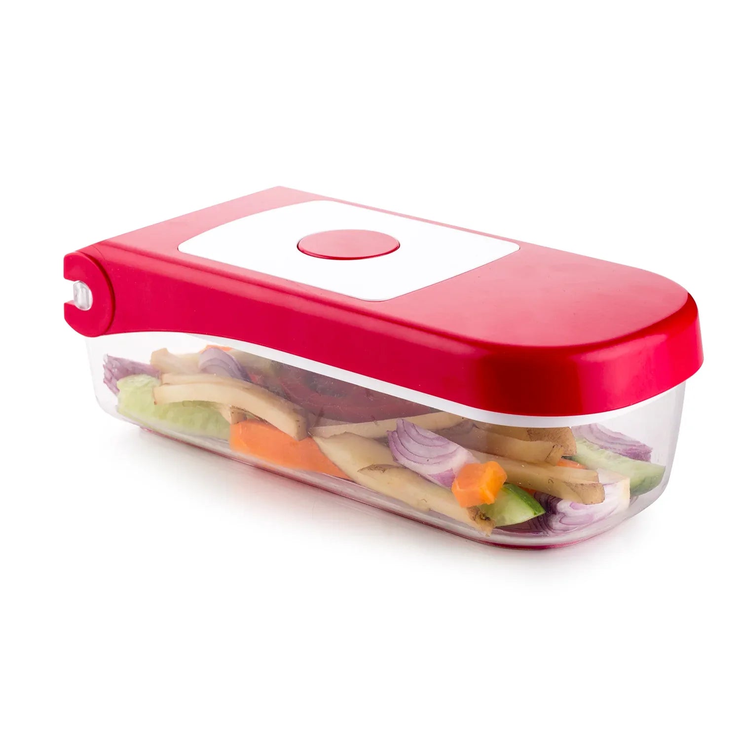 8102 Ganesh Plastic Chopper Vegetable And Fruit Cutter Red - Zidbik