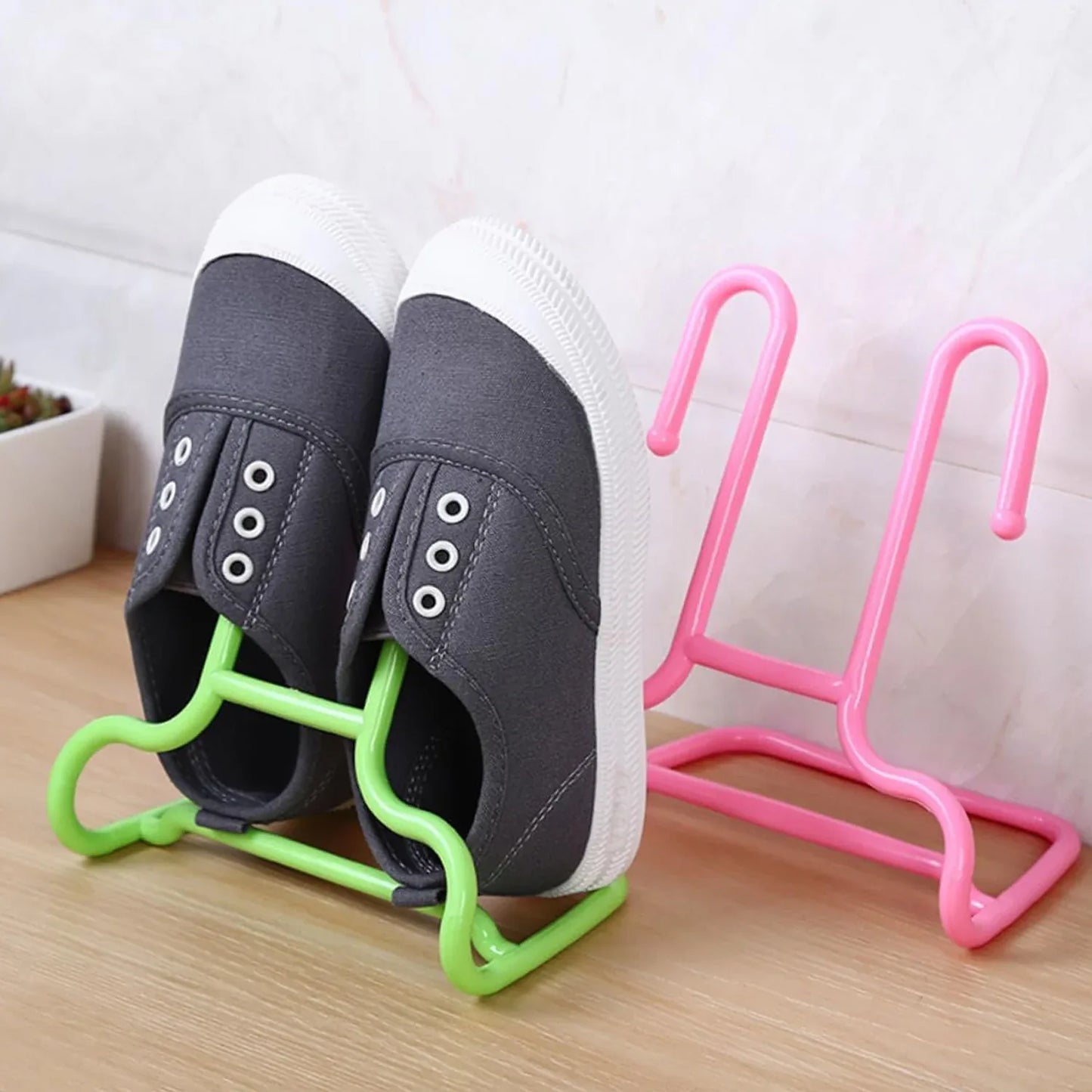 8546 Multi-function Shelf Drying Rack Shoe Rack Stand Hanger Shoes Hanging Storage Wardrobe Organizer Rack Shoe Organizer Stand Closet Shoe Organizer Shoe Holder (2 Pc Set) - Zidbik