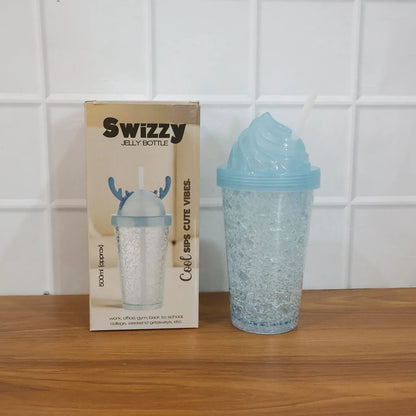 Cute Ice Cream Swirl Design Tumbler Sipper Bottle (500 Ml 1 Pc) - Zidbik