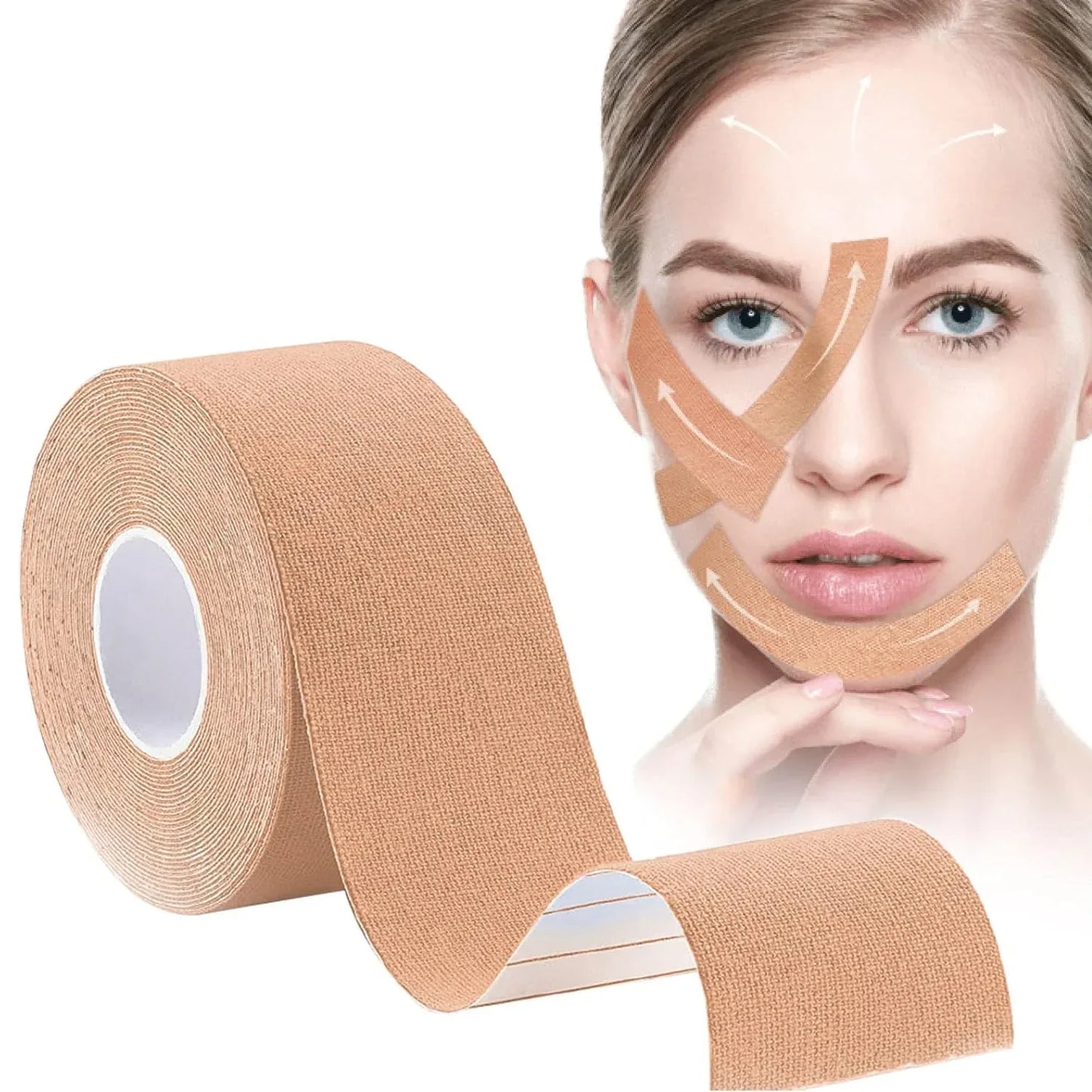 Face Lifting Tape Myofascial Face Tightening Tape 2.5 Cm X 5 M (1 Pc) - Zidbik