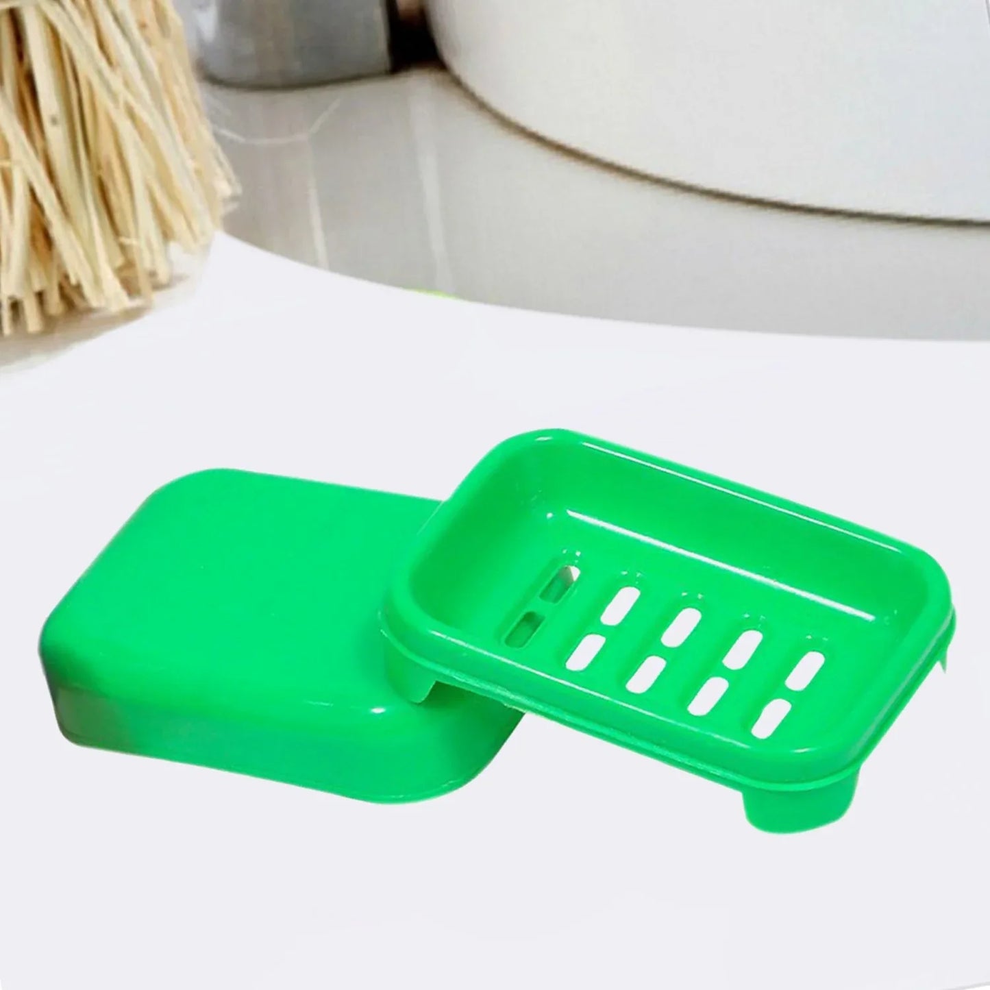 1128 Covered Soap Keeping Plastic Case For Bathroom Use - Zidbik