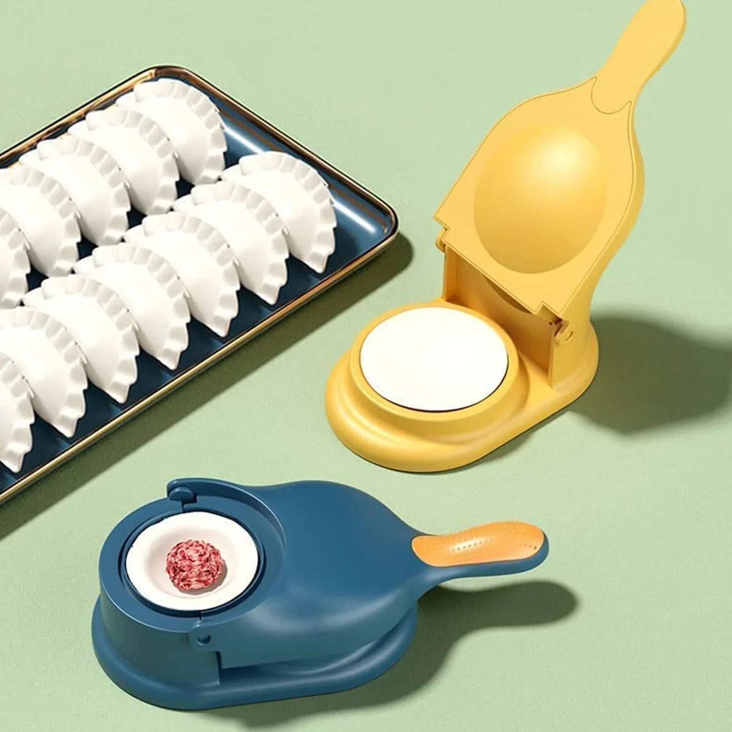 5302b Dumpling Skin Press Mould For Gujiya Ghughra Momos Making 2 In 1 Dumpling Maker Mould Machine Kitchen Dumpling - Zidbik